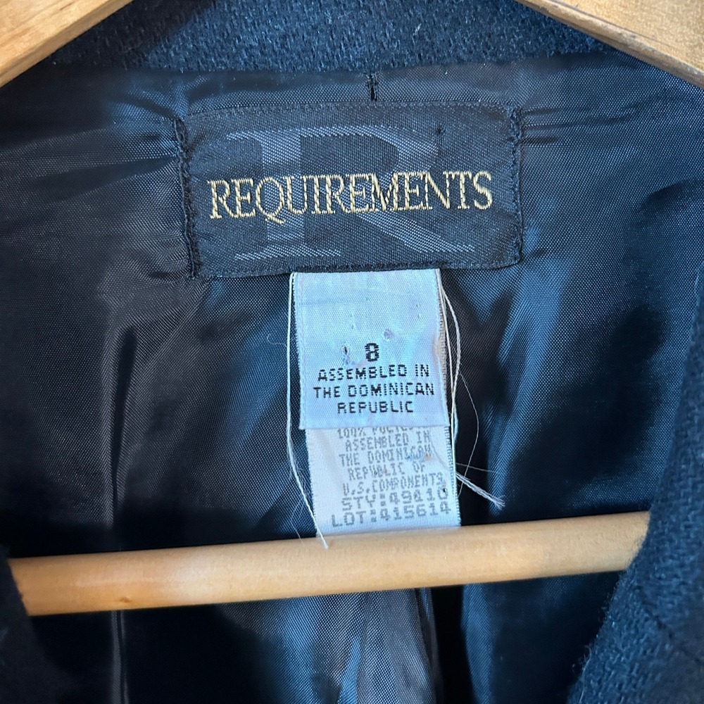 Requirements Black Wool Blazer Jacket Size 8 Career Business Professional - Picture 2 of 9